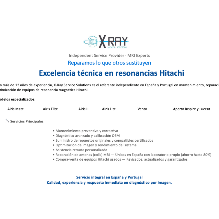 REPARACION ANTENA RESONANCIA MAGNÉTICA HITACHI