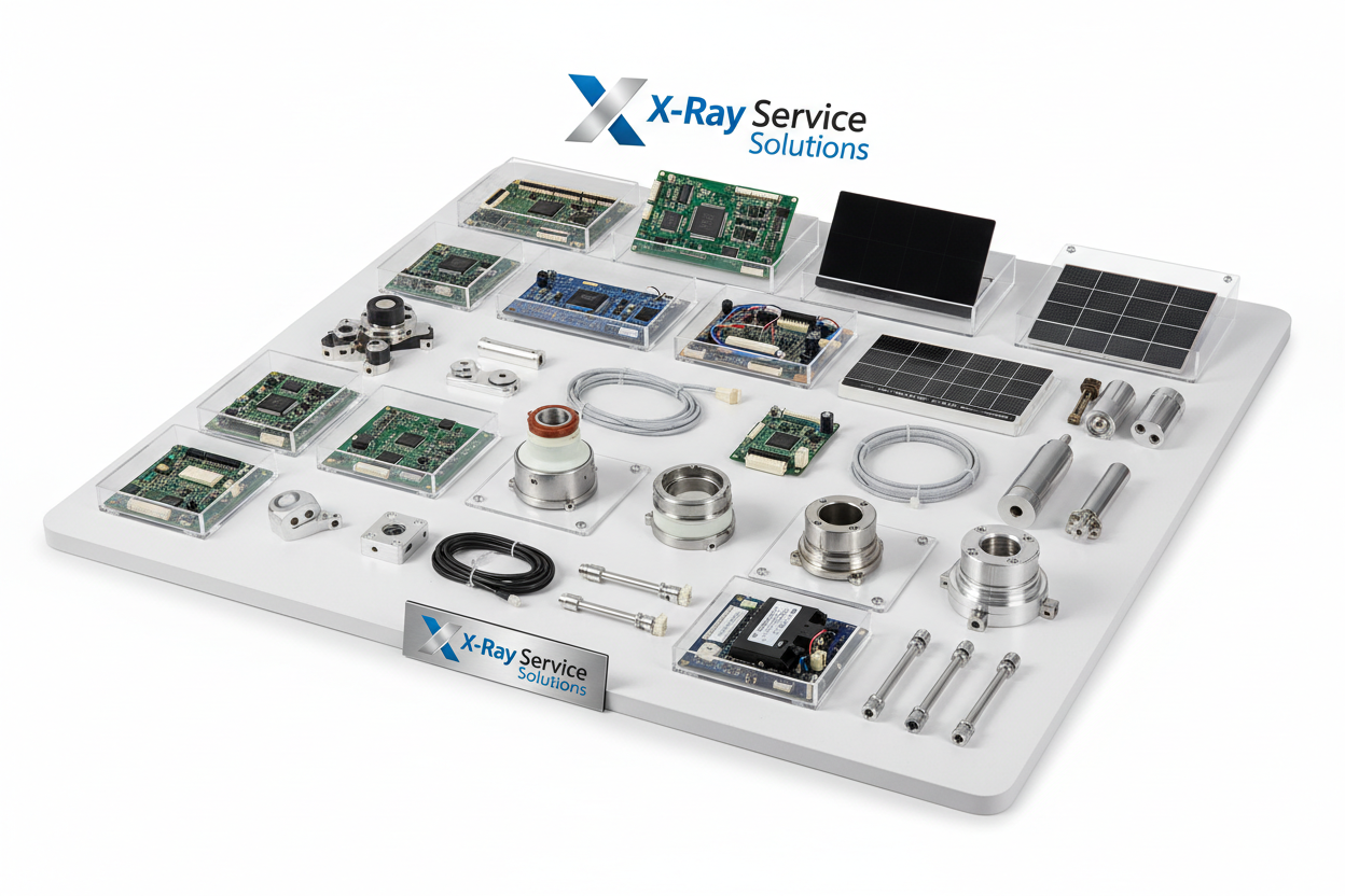 repuestos equipos médicos con logo de xray service solutions